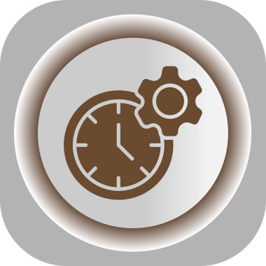 Zaman ayarları simgesi. Beyaz arkaplanda internet düğmesi.