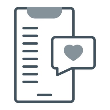 kalp sembolü simgesi olan konuşma balonu, satır biçimi