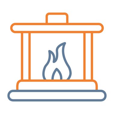 kamp şömine vektörü ince çizgi ikonu, yaz konsepti, doğrusal piktogram, düzenlenebilir vuruş, simge