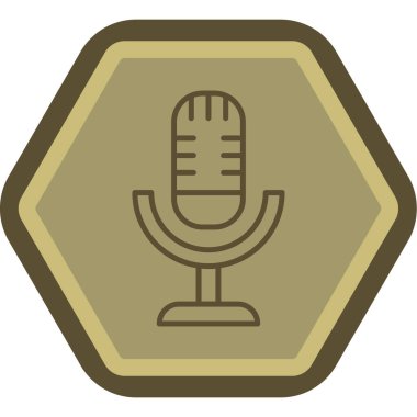 Moda Biçimli Mikrofon Simgesi İzole Arkaplan