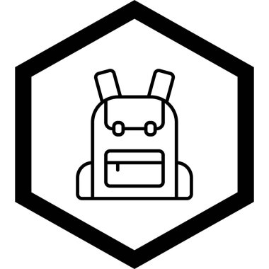 Sırt çantası simge vektör çizim