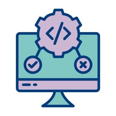 bilgisayar ekranı simgesi. Web için basit bilgisayar ekran vektör simgeleri çizimi