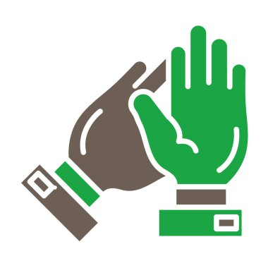 Tıbbi eldiven ikonu vektör illüstrasyon tasarımı ile el