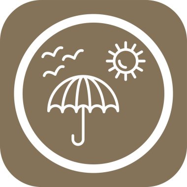 şemsiye ağ simgesi, vektör illüstrasyonu