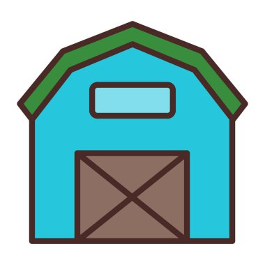 tarım çiftliği ahır simgesi doldurulmuş ana hatları biçiminde