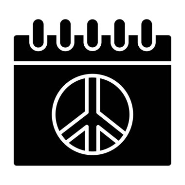 Takvim vektör ikonu tasarımı ile barış sembolü