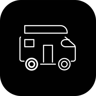 benzersiz treyler van vektör çizgisi simgesi