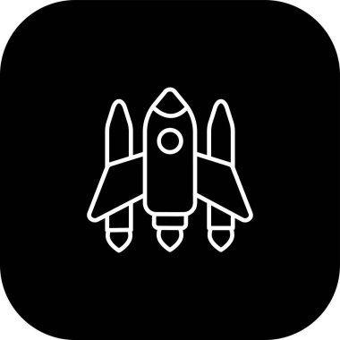 Uzay Mekiği ağ simgesi, vektör illüstrasyonu