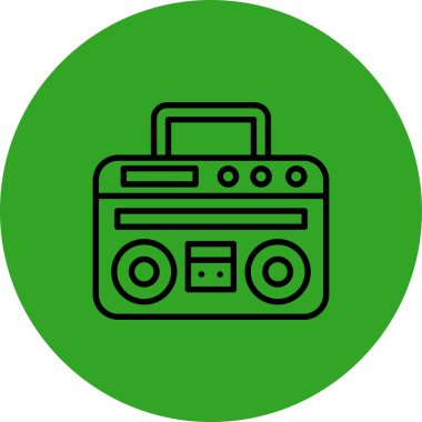 Benzersiz Radyo Vektörü Kabartma Simgesi