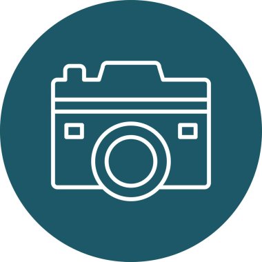 Kamera Düz Çember Vektör Simgesi Tasarımı