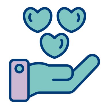 Kalp. Web simgesi basit illüstrasyon