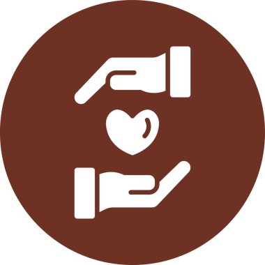 kalp bakımı elleri yuvarlak vektör simgesi