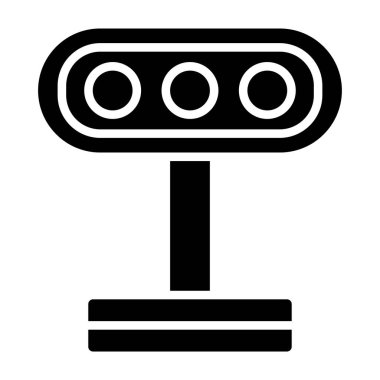 Kamera vektör simgesi. biçim özet sembolüdür, siyah renk, beyaz arkaplan.