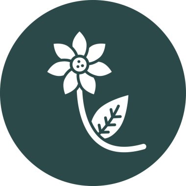 Bir çiçek simgesinin vektör illüstrasyonu