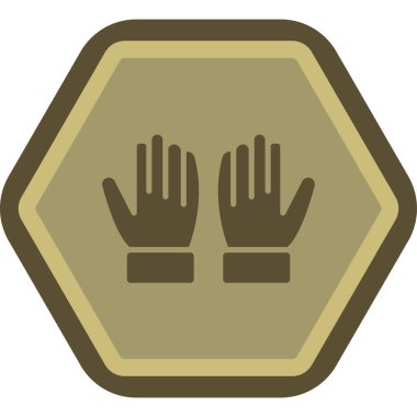 altın eldiven simgesi, vektör illüstrasyonu