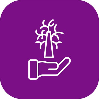 Eldeki ağaç simgesi, basit vektör illüstrasyonu