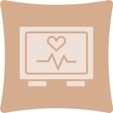 Kalp monitörü ikon vektör illüstrasyonu