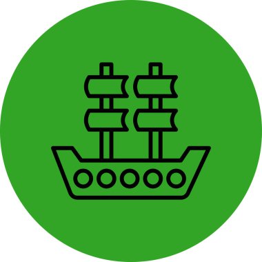 Gemi simgesi vektör illüstrasyonu