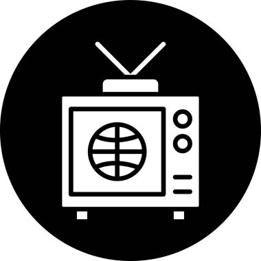 Televizyon ikonu. Web tasarımı için basit bir TV vektör simgesi çizimi