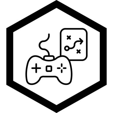 Oyun simgesi. Web için basit joystick vektör simgeleri çizimi