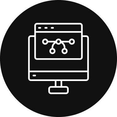 Web simgesi. Veri analizinin vektör illüstrasyonu