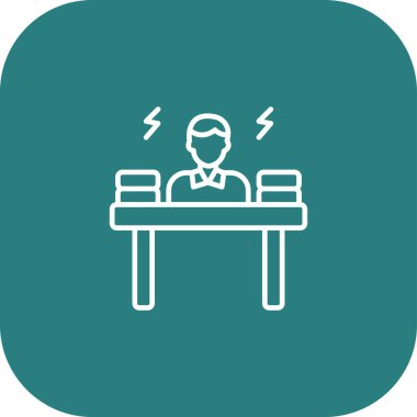 Modern ofis ikonundan yoksun vektör illüstrasyonu