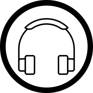 Kulaklık simgesinin vektör illüstrasyonu