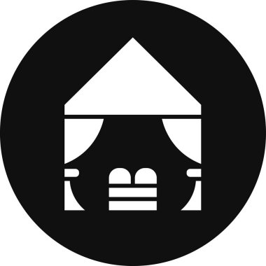 Bir bina simgesinin vektör illüstrasyonu