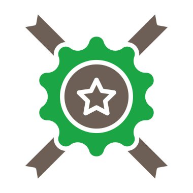 beyaz üzerine izole edilmiş düz stil dişli yeşil ve kırmızı vektör simgesi