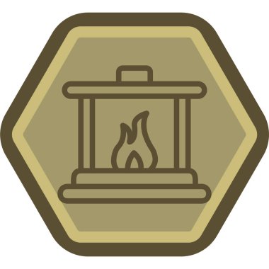 Ateş ikonu. düz resimleme