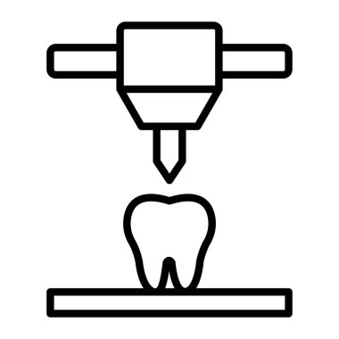 dişçi ikonu. Web için diş vektörü simgelerinin özet çizimi