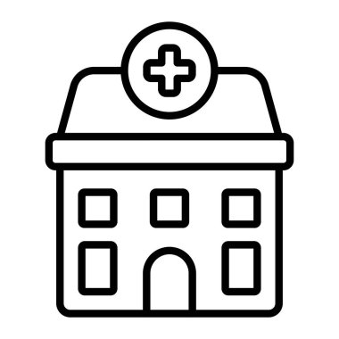 Hastane vektör çizgisi simgesi