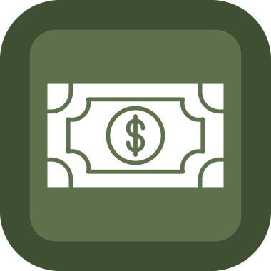 Dolar vektörü düz renk simgesi