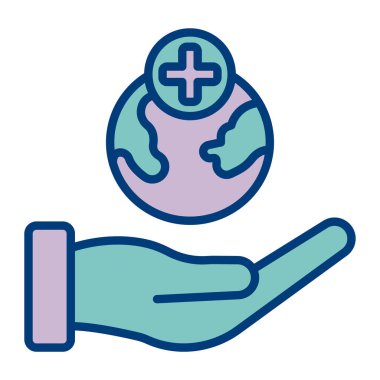 Tıbbi maskeli eller ve covid 19 vektör illüstrasyon tasarımı