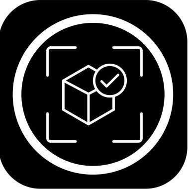 küp vektör simgesi, soyut çizim tasarımı