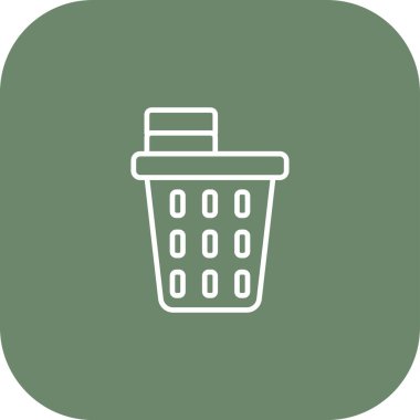 Çöp kutusu simgesi, vektör illüstrasyonu