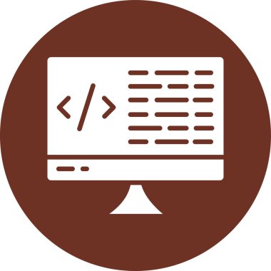 Kodlama simgesi, vektör illüstrasyonu