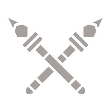 çapraz kılıçlar ve kılıç simgesi, basit satır vektörü