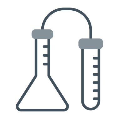 matara çizgisi olan test tüpü ve biçim ikonu tasarım vektörü çizimi
