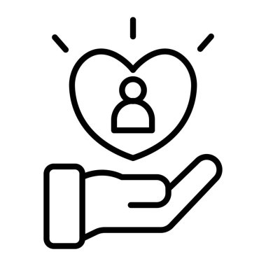 Kalp bakımı ikonu vektörü. izole edilmiş sınır sembolü çizimi