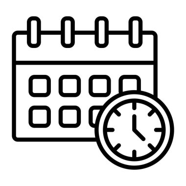 Takvim tarihi simgesi ana hatları vektörü. anımsatma tarihi