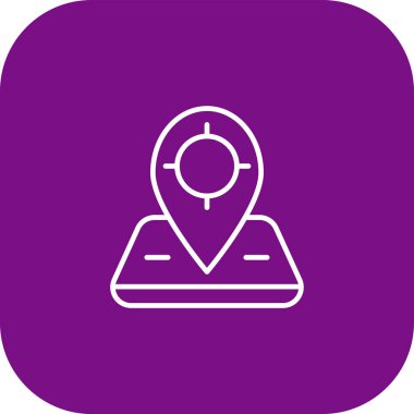 Harita pin simgesi dijital mor