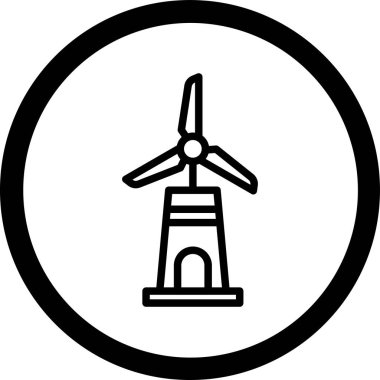 Yel değirmeni ikonu vektör illüstrasyonu