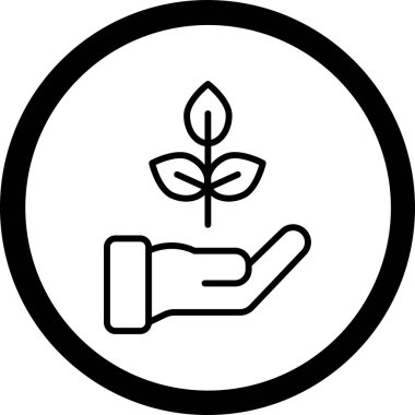 Bir bitki simgesinin vektör illüstrasyonu