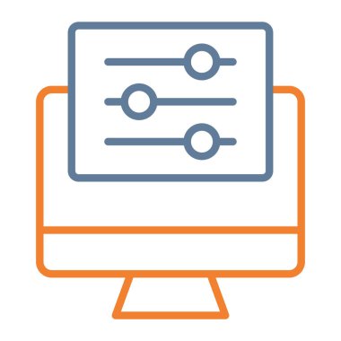 Bilgisayar. Web simgesi basit illüstrasyon