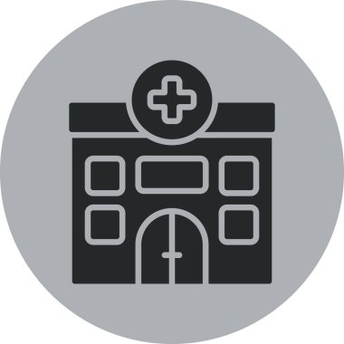 Hastane binası ikon vektör çizimi tasarımı