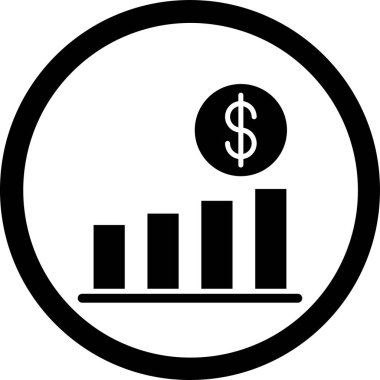 Dolar. Web simgesi vektör illüstrasyonu