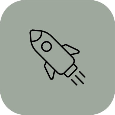 roket simgesi, vektör illüstrasyonu