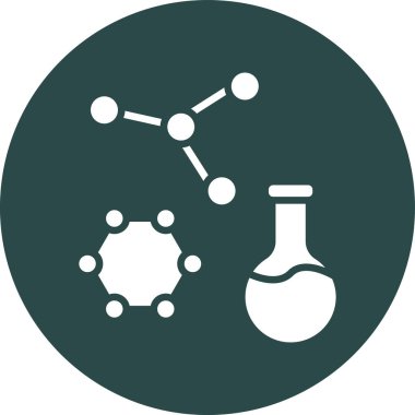 Moleküllü laboratuar ve laboratuarın vektör simgesi