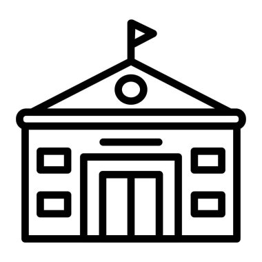 Okul binası satırı vektör simgesi